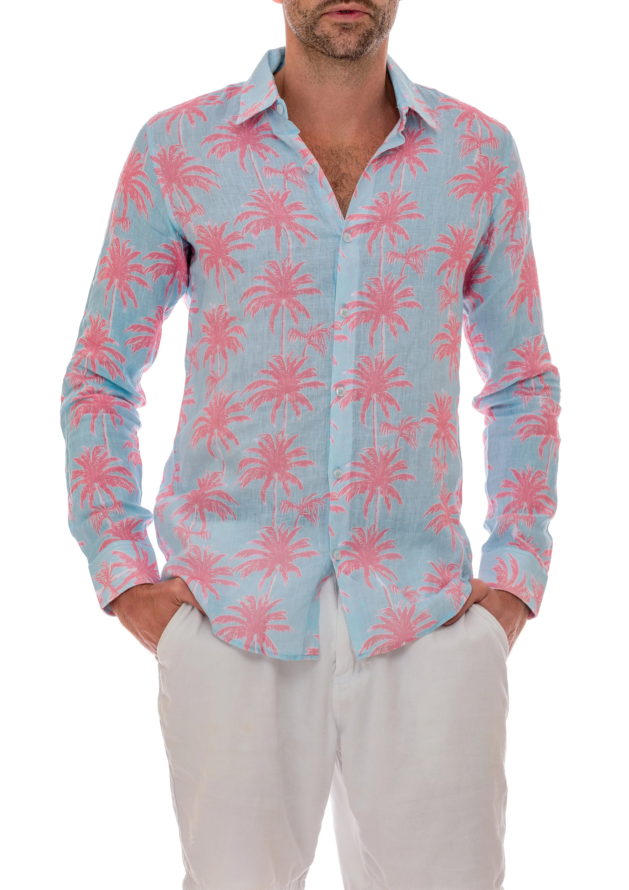 107 linen men shirts resort palms collection