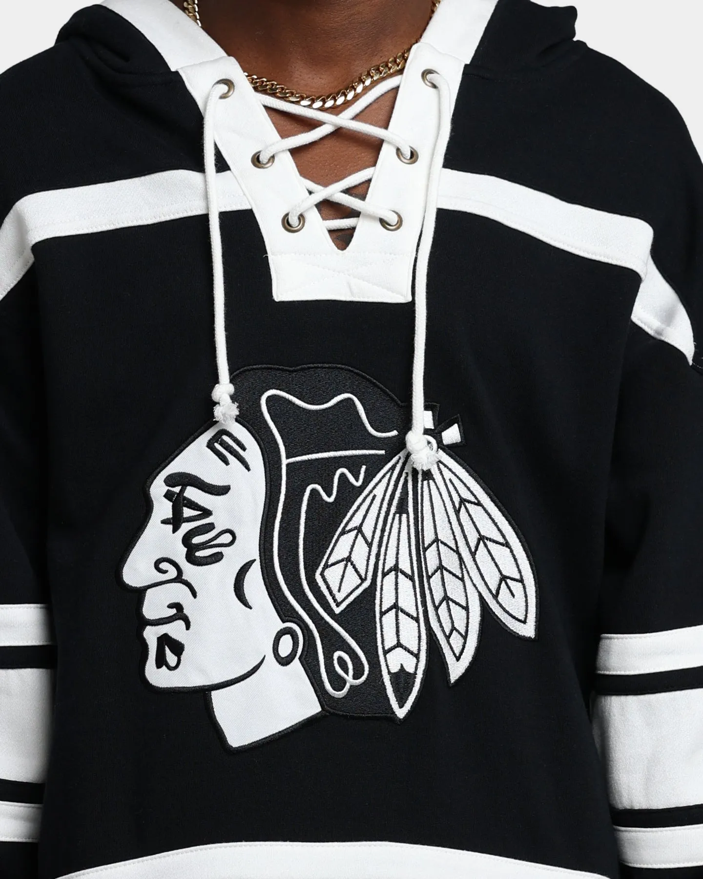 47 Brand Chicago Blackhawks Superior Lacer Hoodie Jet Black