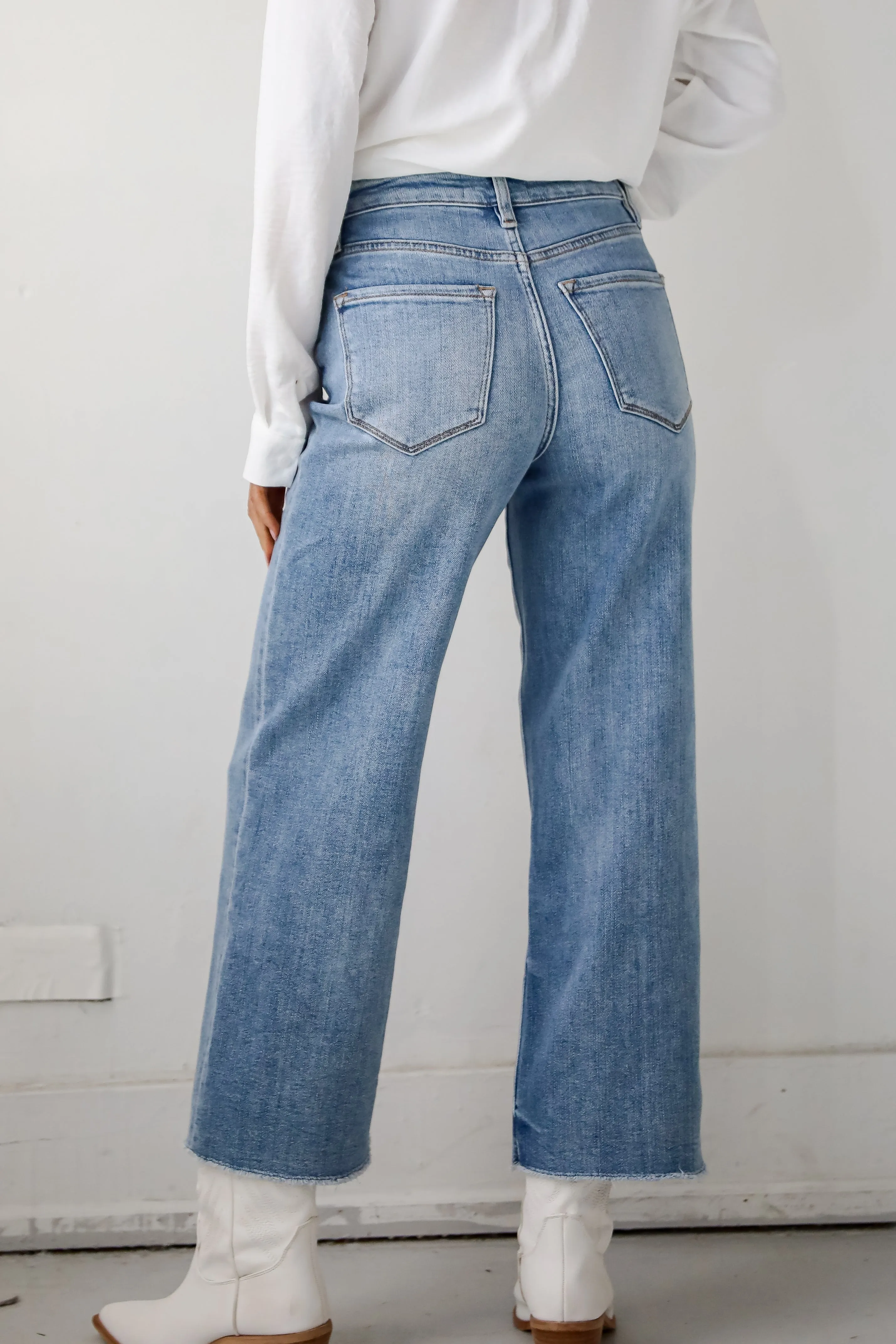 Abigail Medium Wash High Rise Wide Leg Jeans