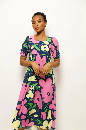 ALICIA GARDENIA FRESH FLORAL DRESS