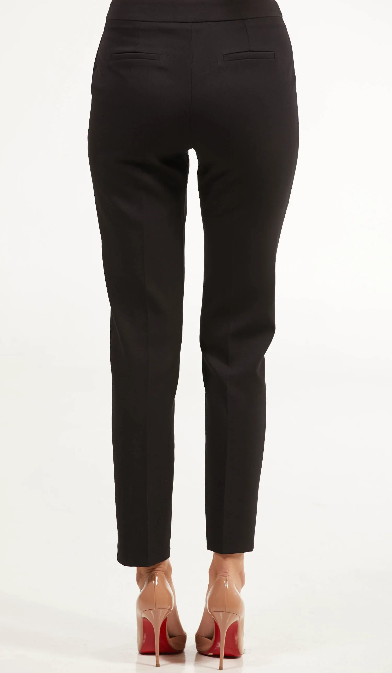 Alma Tailored Stretch Cigarette Pants - Black