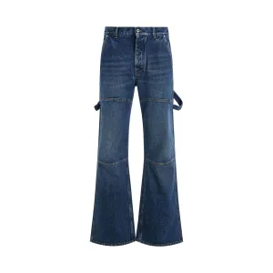 Arrow Tab Flare Carpenter Jeans in Medium Blue