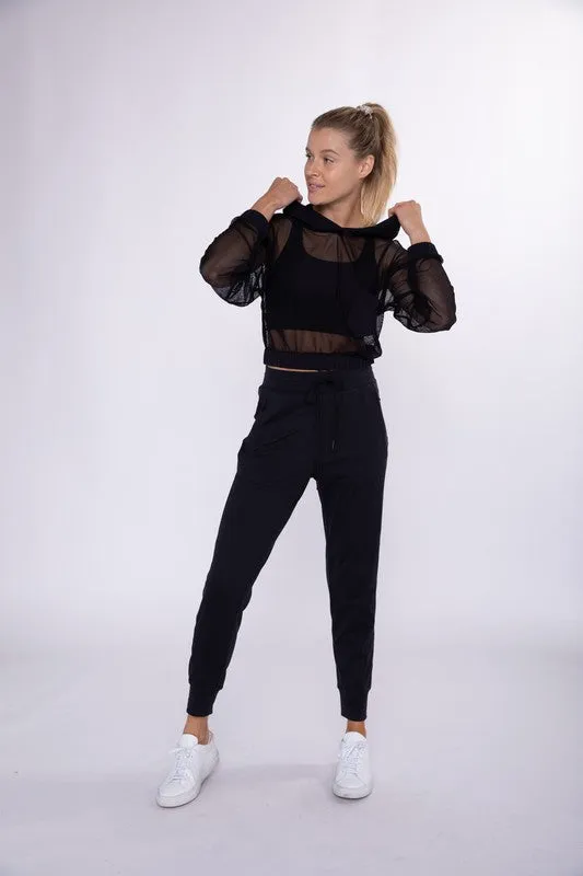 Black Swoop Back Lounge Pants