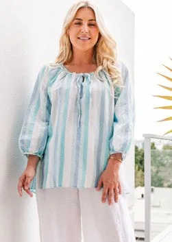 Blue stripes blouse