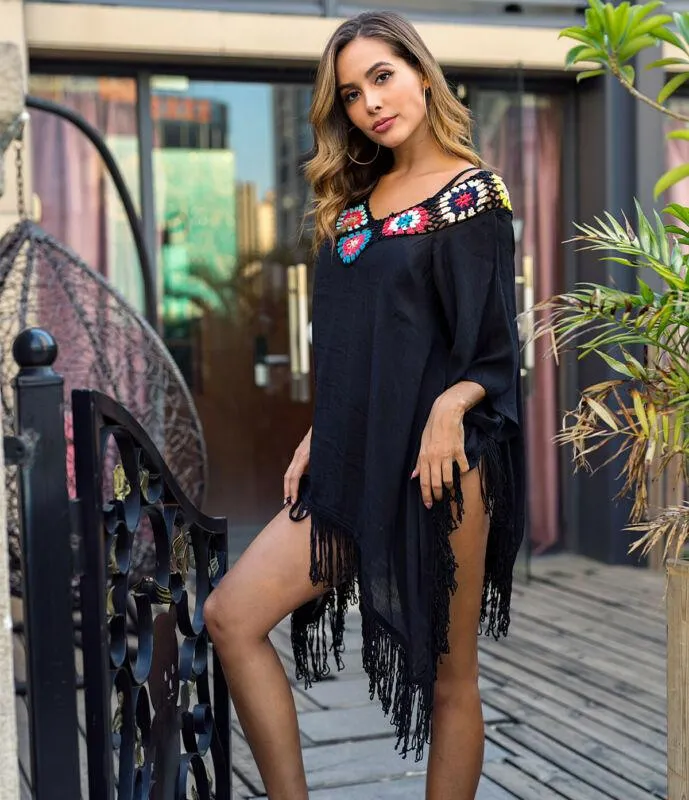 Boho Chic Tribal Tassel Beach Tunic