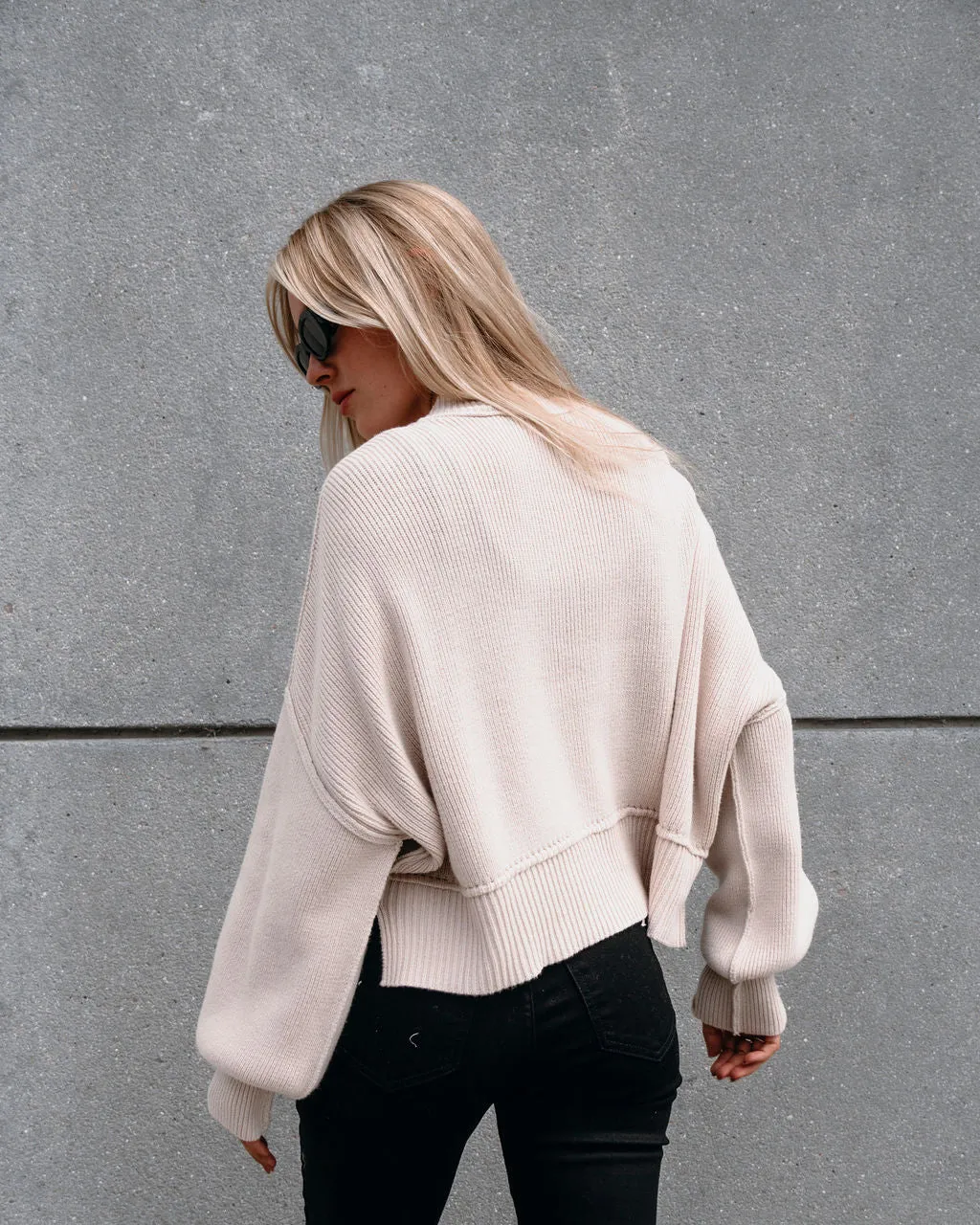 Bonfire Dolman Sleeve Sweater - Beige - FINAL SALE