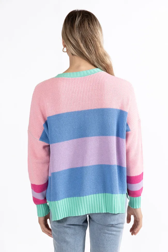 Break The Ice Multi Color Oversized Stripe Sweater SALE