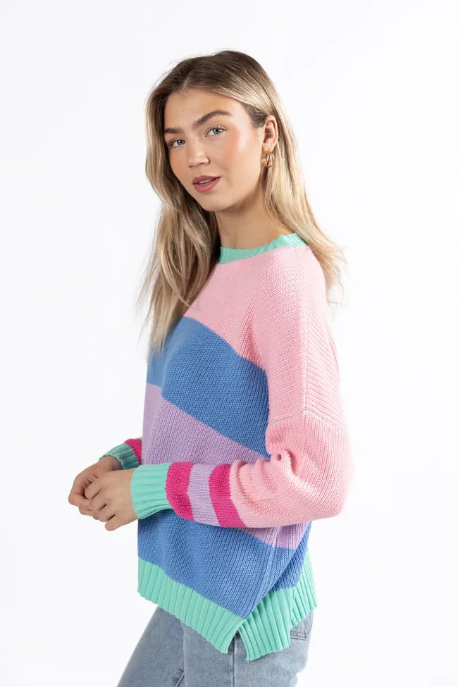 Break The Ice Multi Color Oversized Stripe Sweater SALE