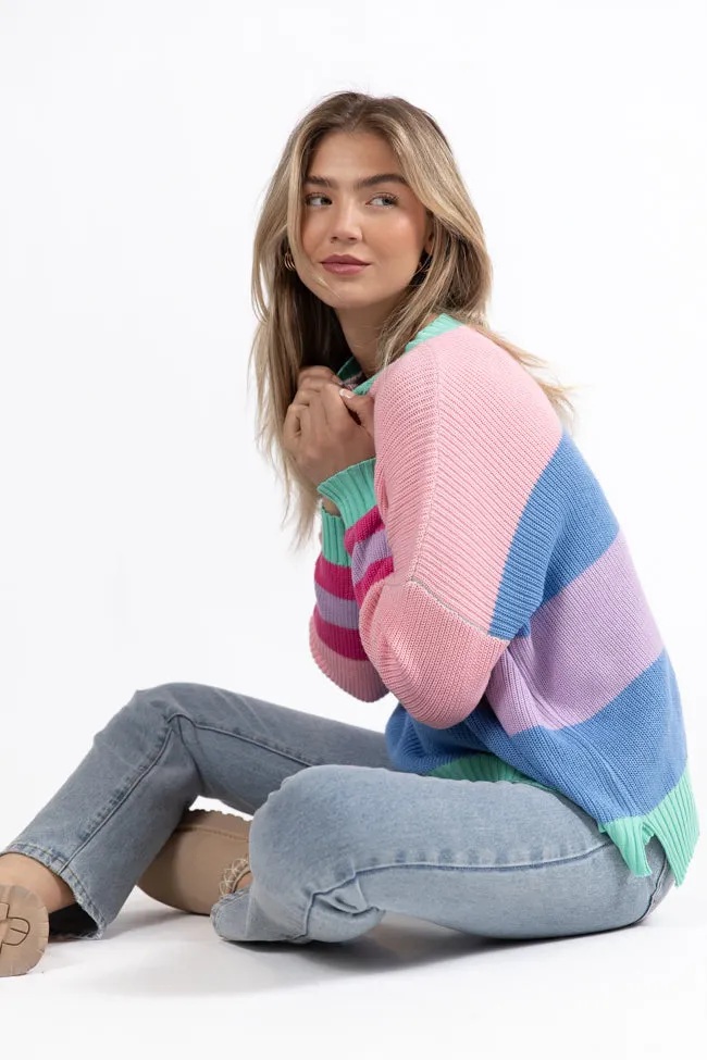 Break The Ice Multi Color Oversized Stripe Sweater SALE