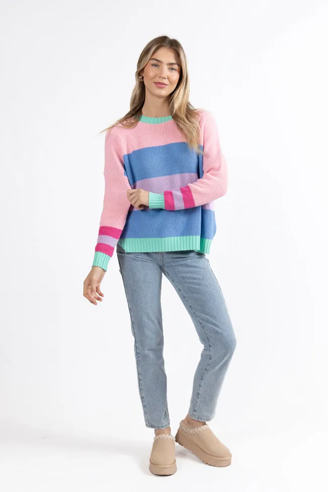 Break The Ice Multi Color Oversized Stripe Sweater SALE