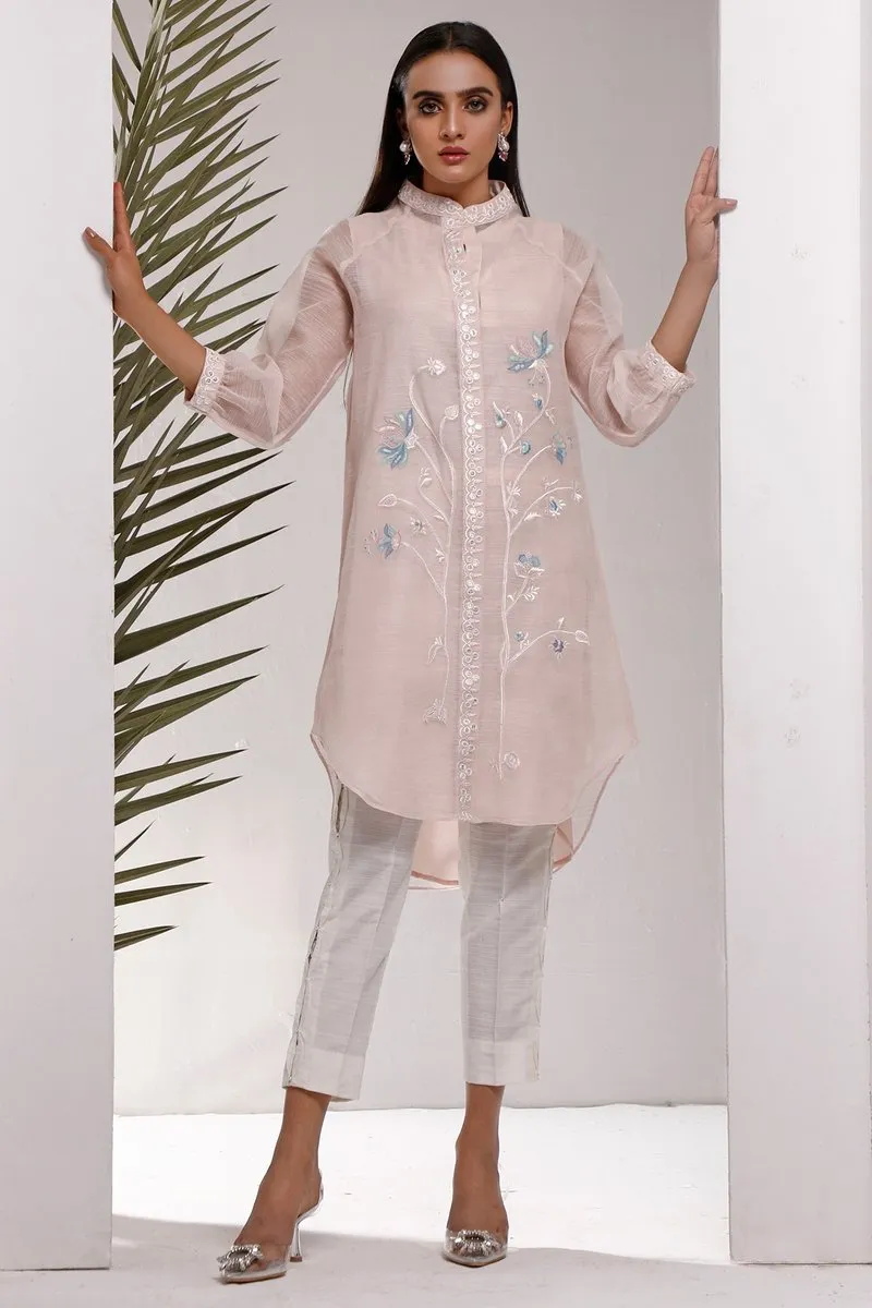 Casual Pret - Khadi Net Front Open Embroidered Shirt