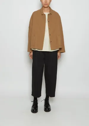 Classic Short Virgin Wool & Cotton Jacket — Tobacco