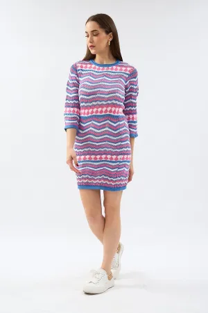 Colorful Knitted Mini Dress