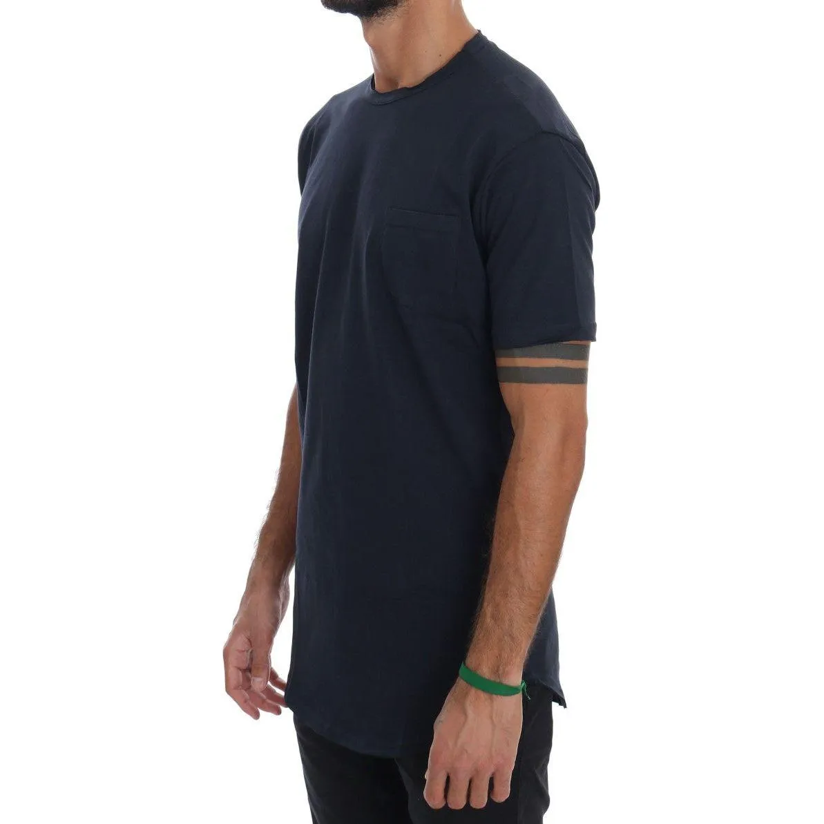 Daniele Alessandrini Chic Blue Cotton Crew-Neck Tee