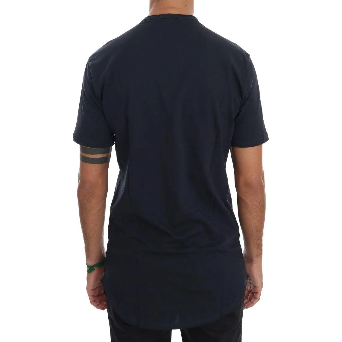 Daniele Alessandrini Chic Blue Cotton Crew-Neck Tee