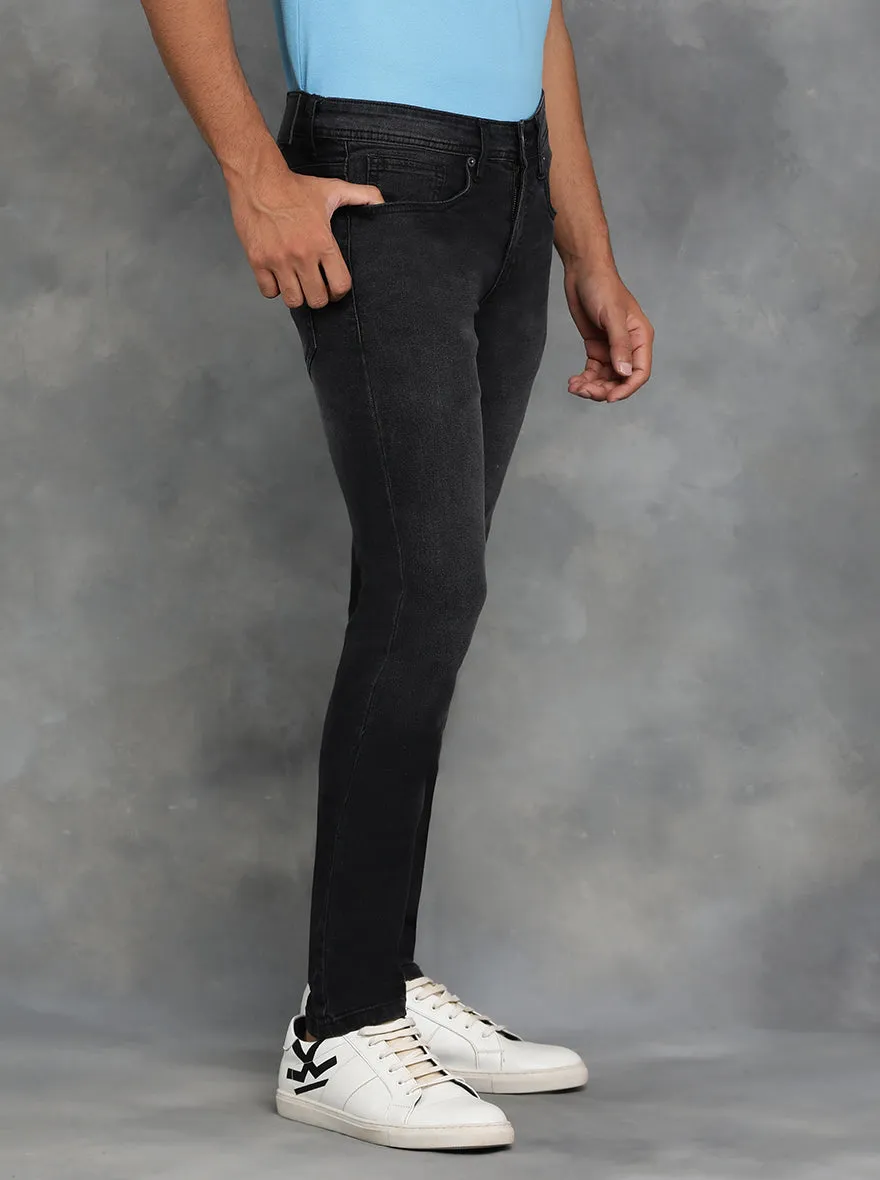 Dark Grey Washed Slim Fit Jeans | GreenFibre