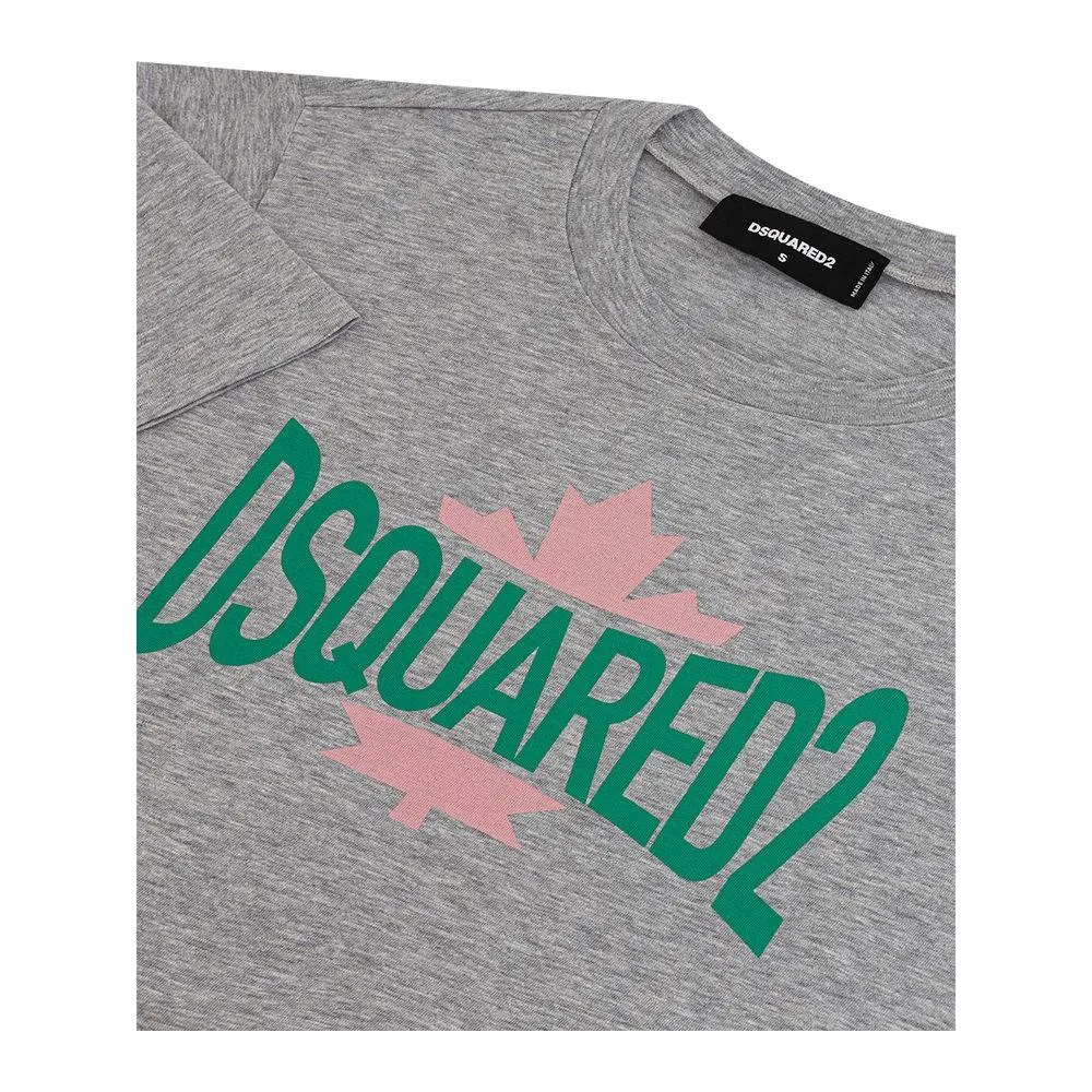 Dsquared² Chic Gray Cotton Tee for the Modern Woman