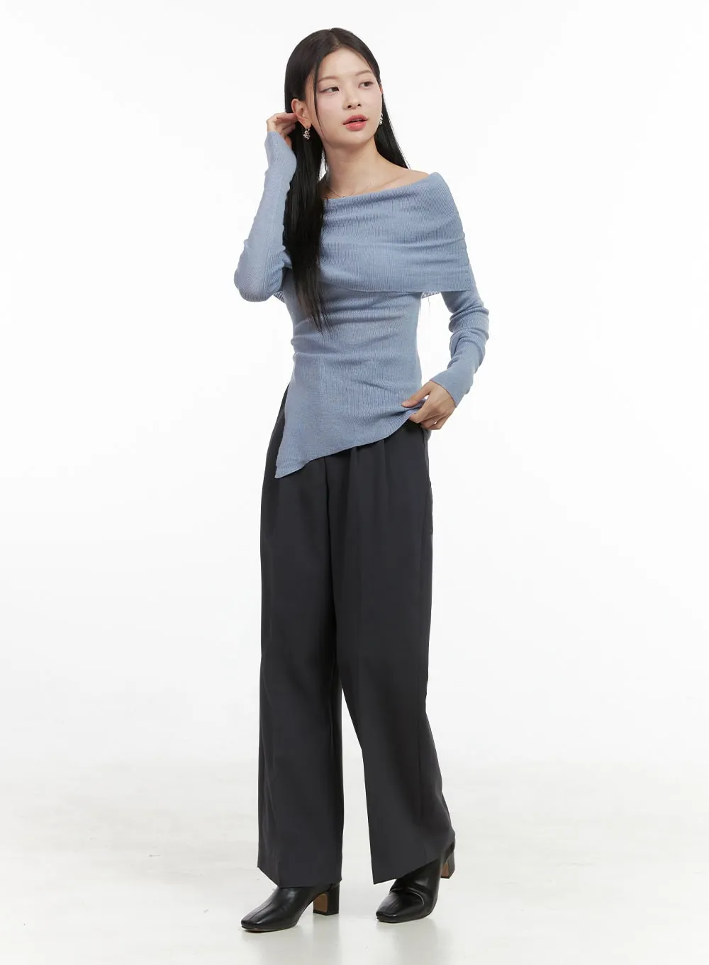 Elegant Waistband Wide Leg Pants OS411