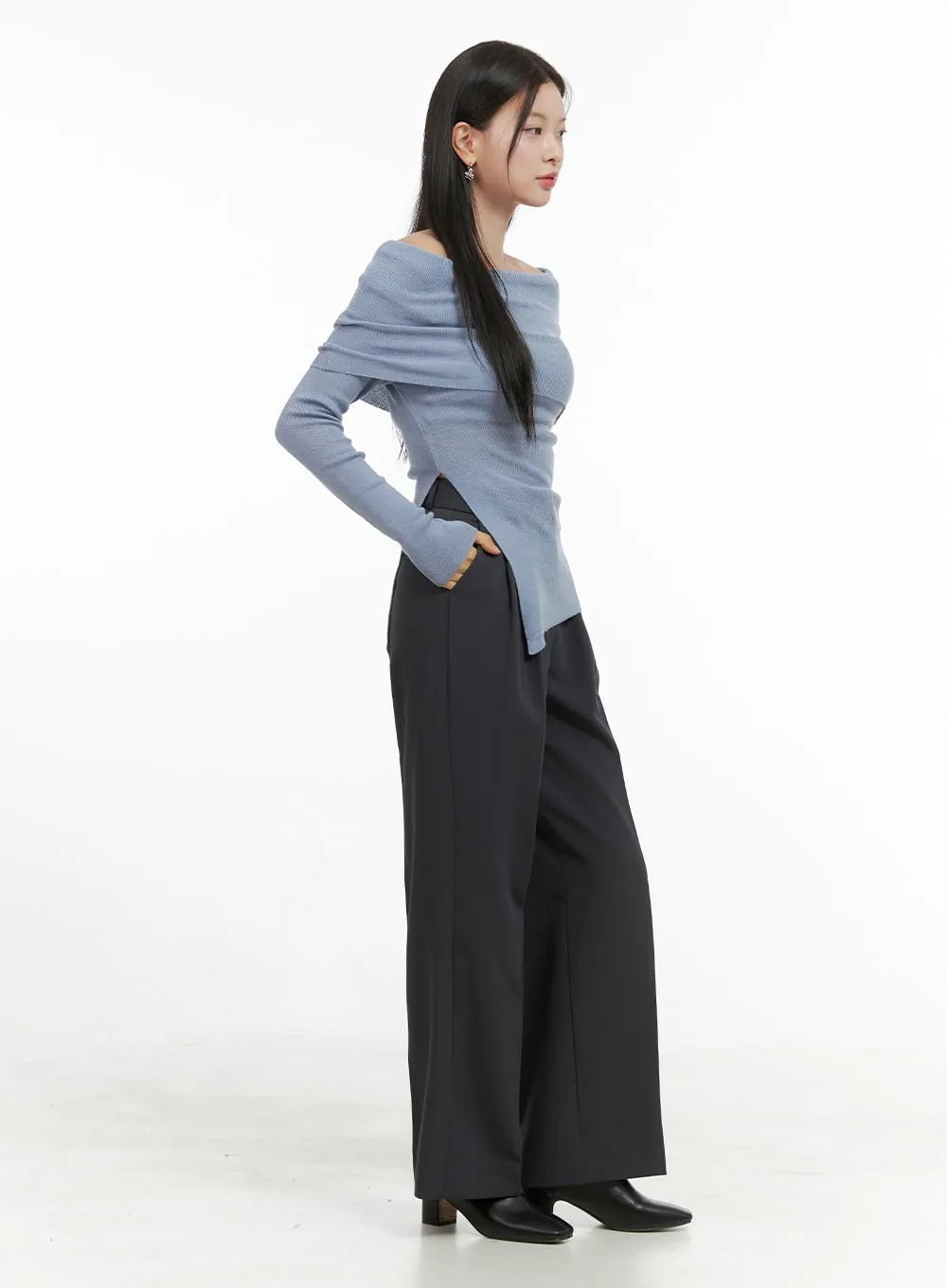 Elegant Waistband Wide Leg Pants OS411