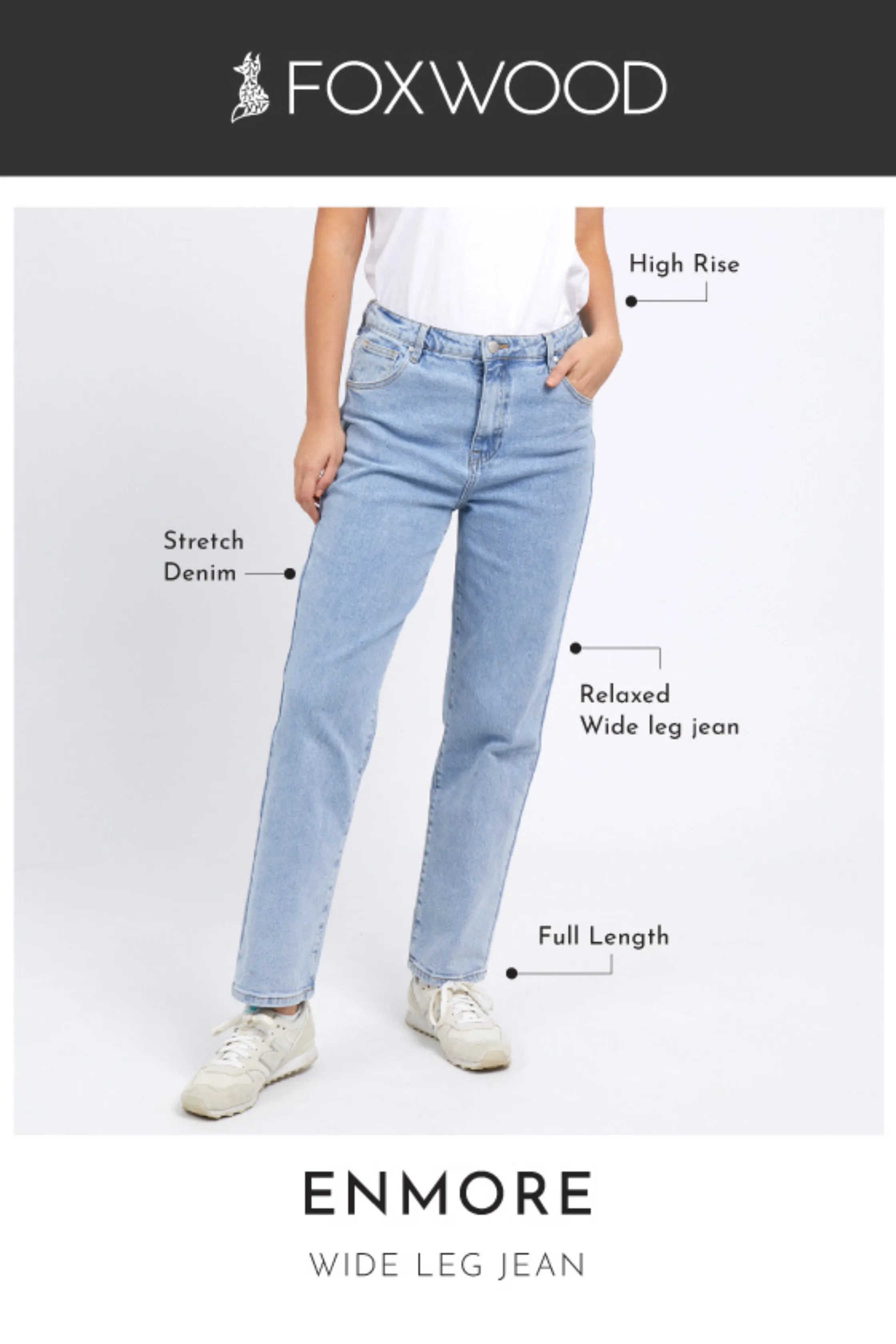 ENMORE WIDE LEG JEAN- Blue