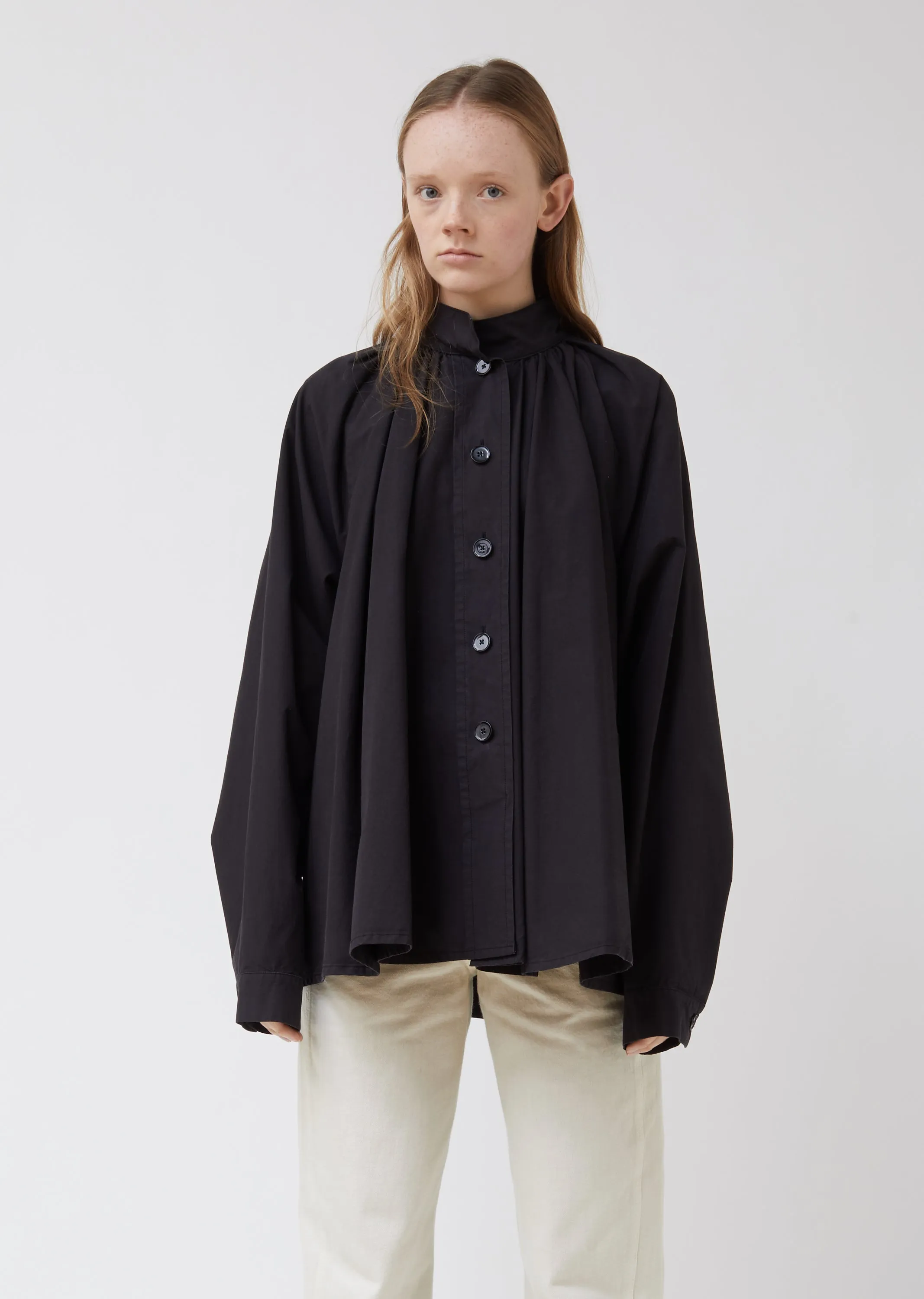 Flared Band Collar Shirt