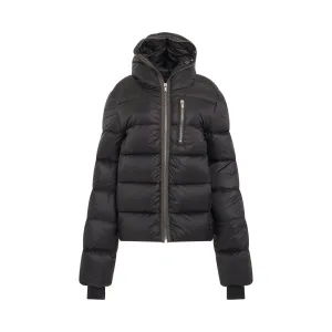 Funnel Neck Puffer Jacket in Black