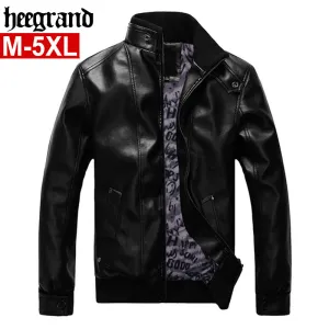 HEE GRAND Fashion Leather Velvet Motorcycle Jacket High Quality Classic Leather