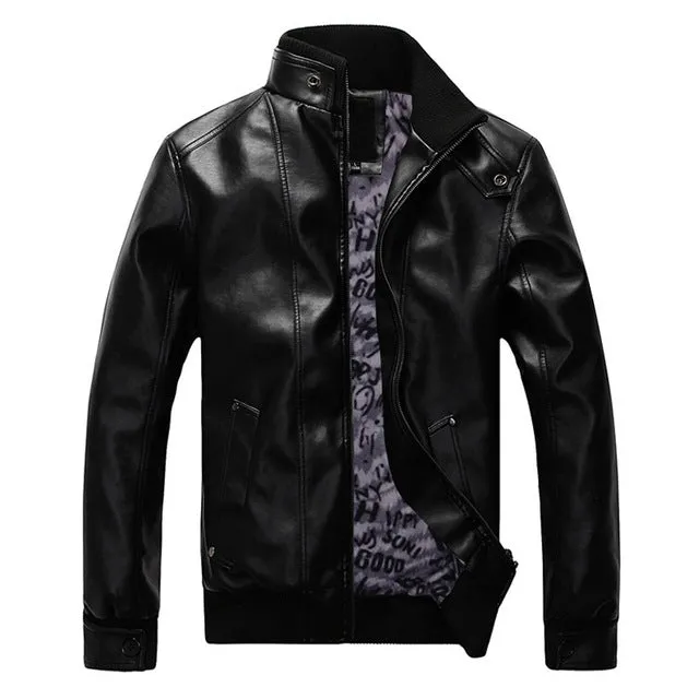 HEE GRAND Fashion Leather Velvet Motorcycle Jacket High Quality Classic Leather