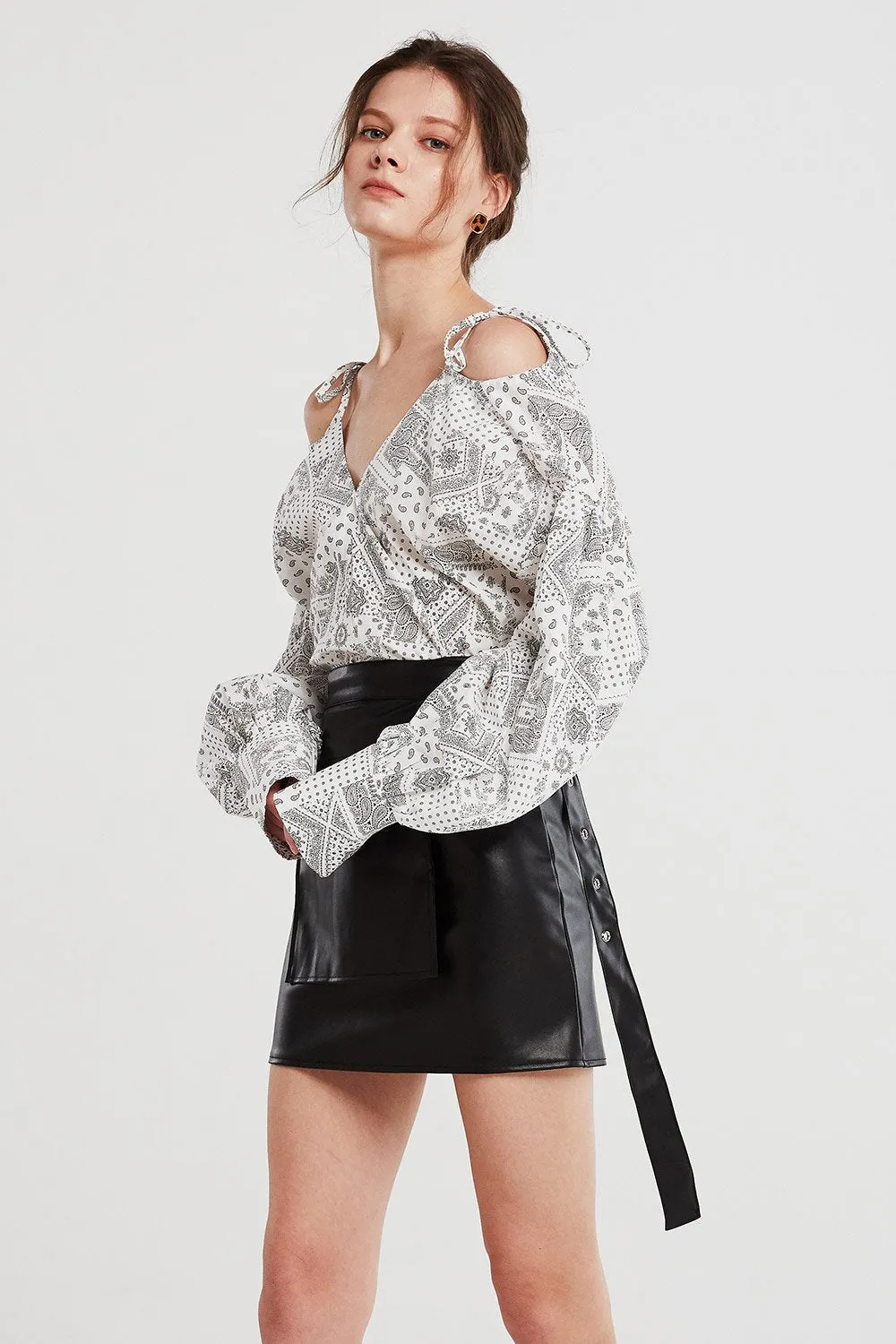 Jade Paisley Cold Shoulder Shirt