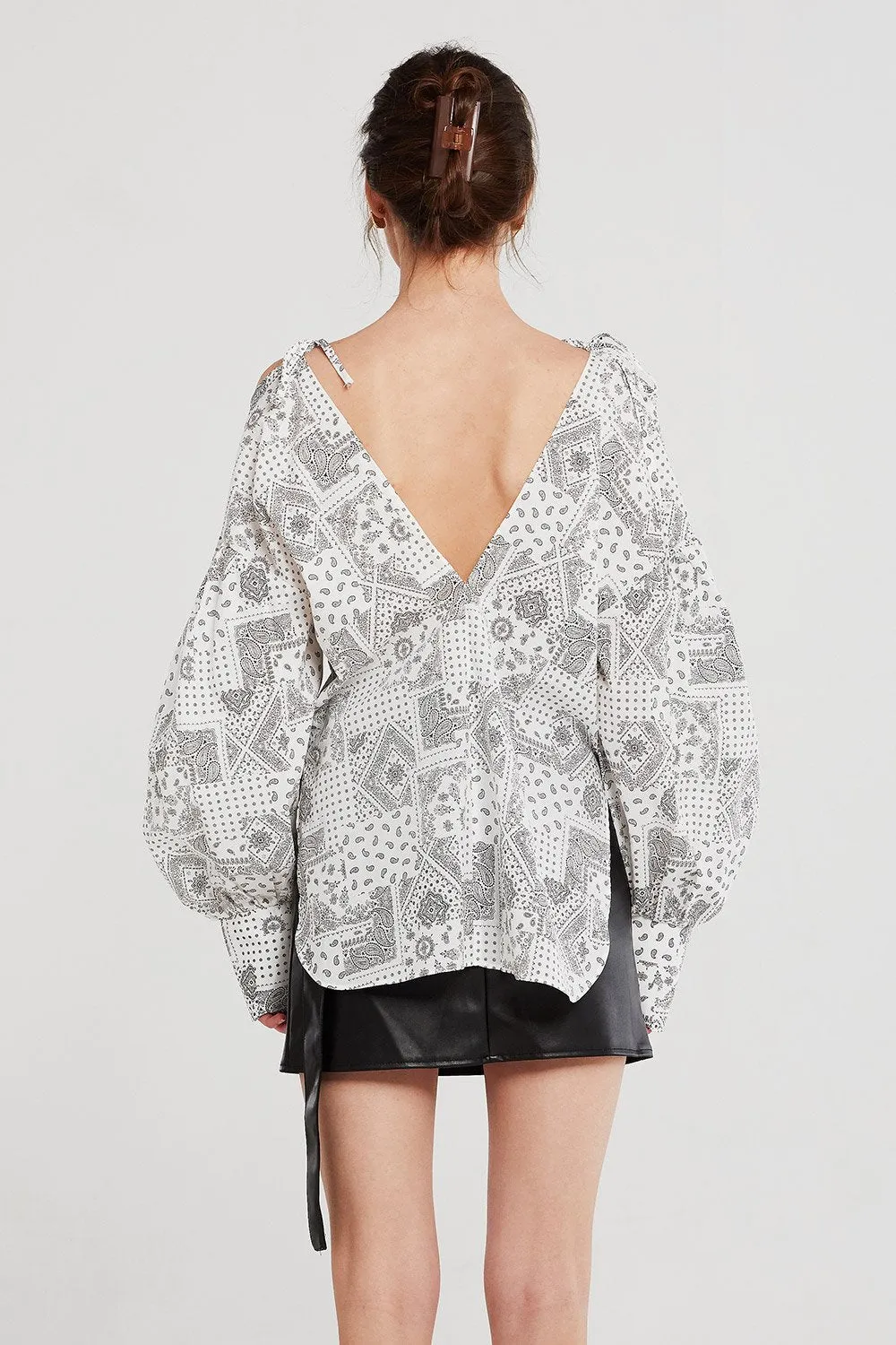 Jade Paisley Cold Shoulder Shirt