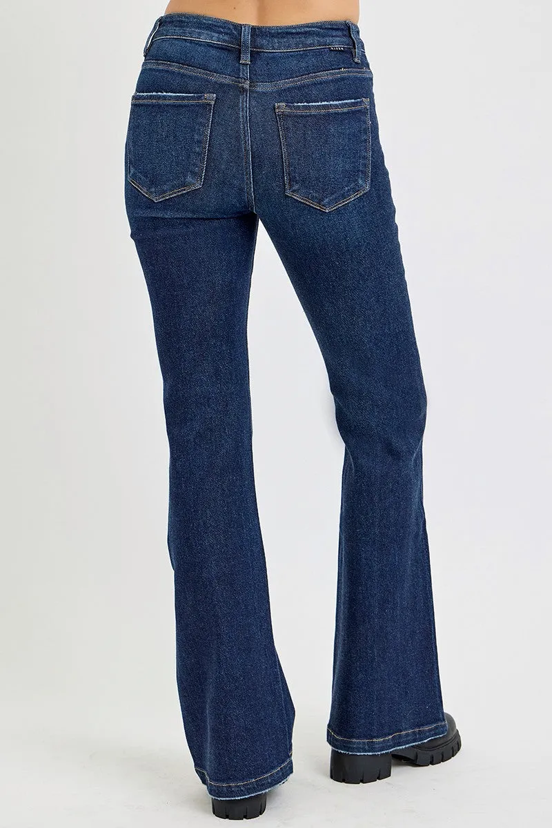 kesley RISEN Full Size High Rise Flare Jeans with Pockets