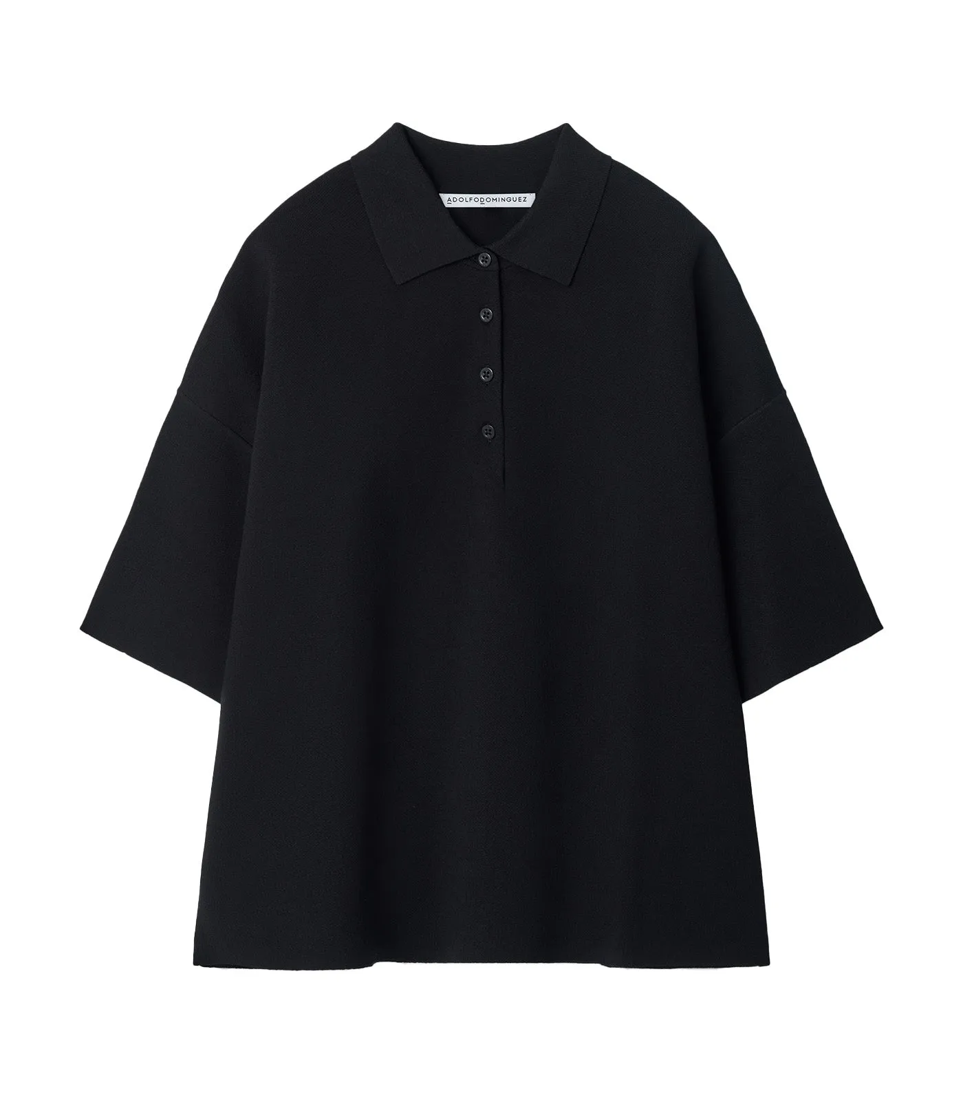 Knit Polo Shirt Black