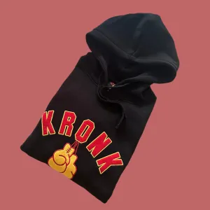 KRONK Gloves Applique Hoodie Loose Fit Black