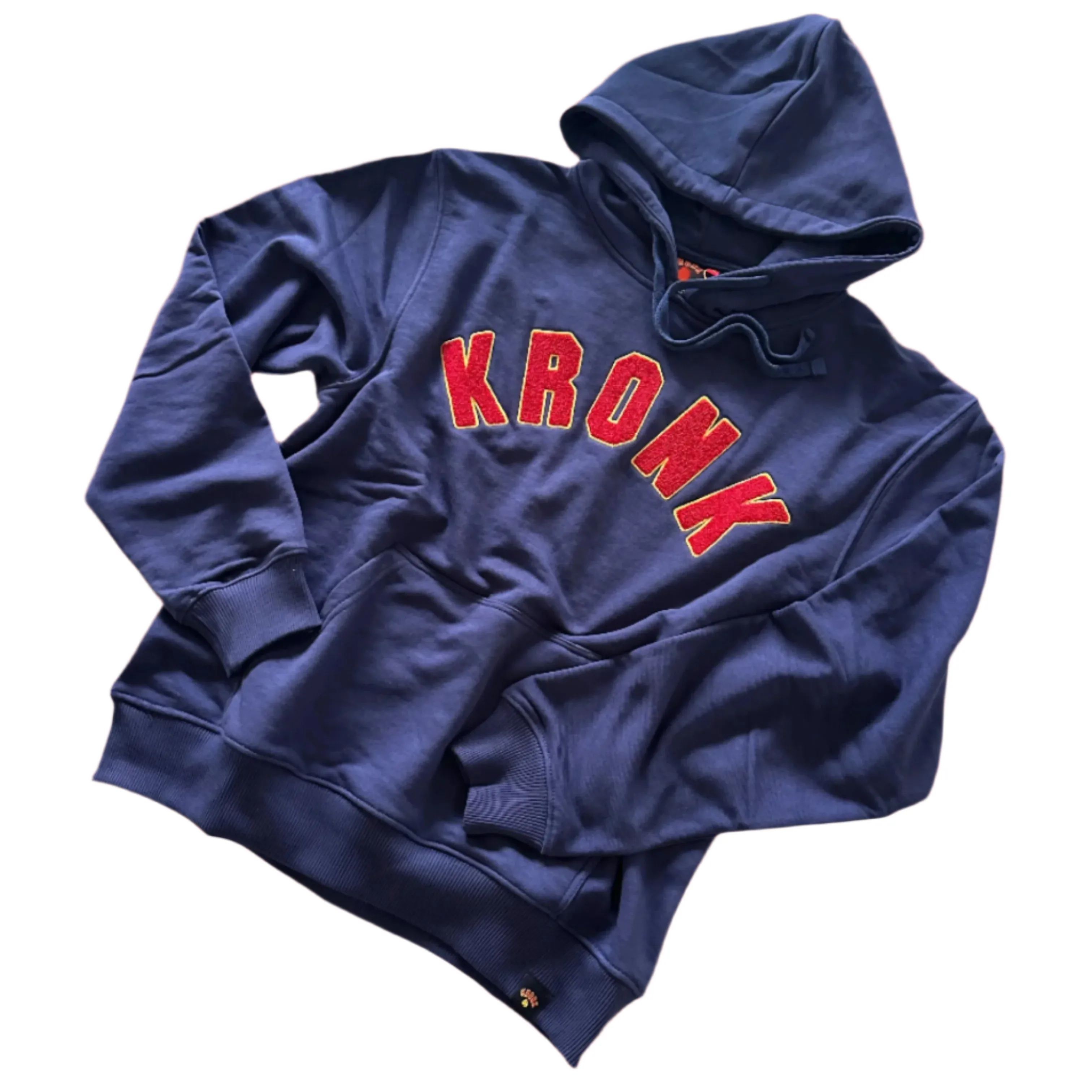 KRONK WAR Towelling Applique Hoodie Loose Fit Navy