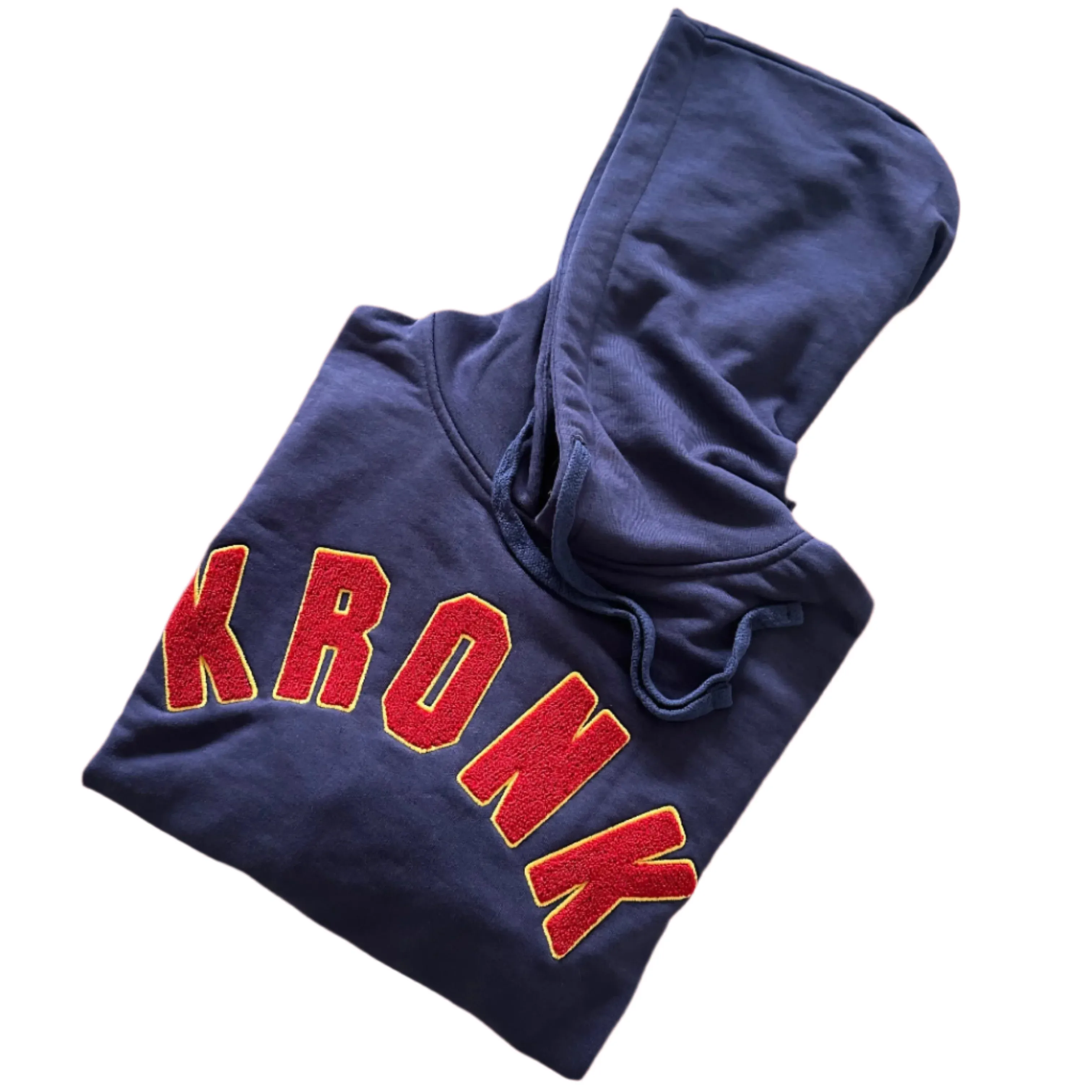 KRONK WAR Towelling Applique Hoodie Loose Fit Navy