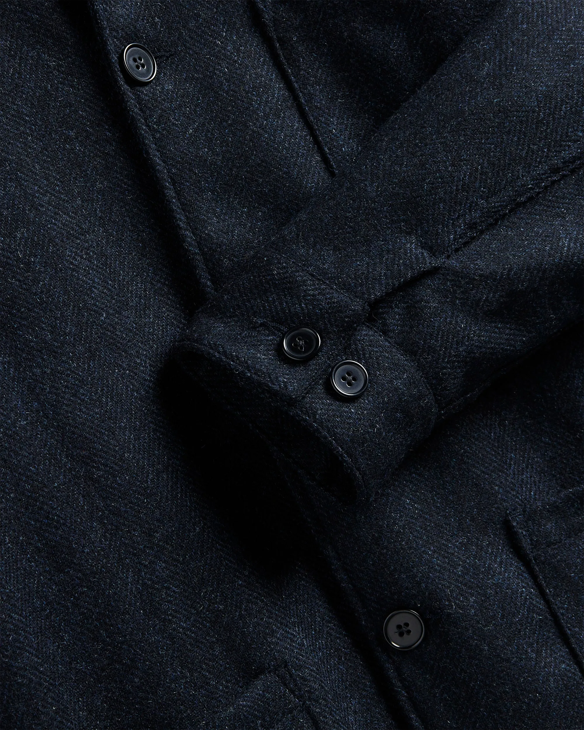 Labura Herringbone Wool - Navy