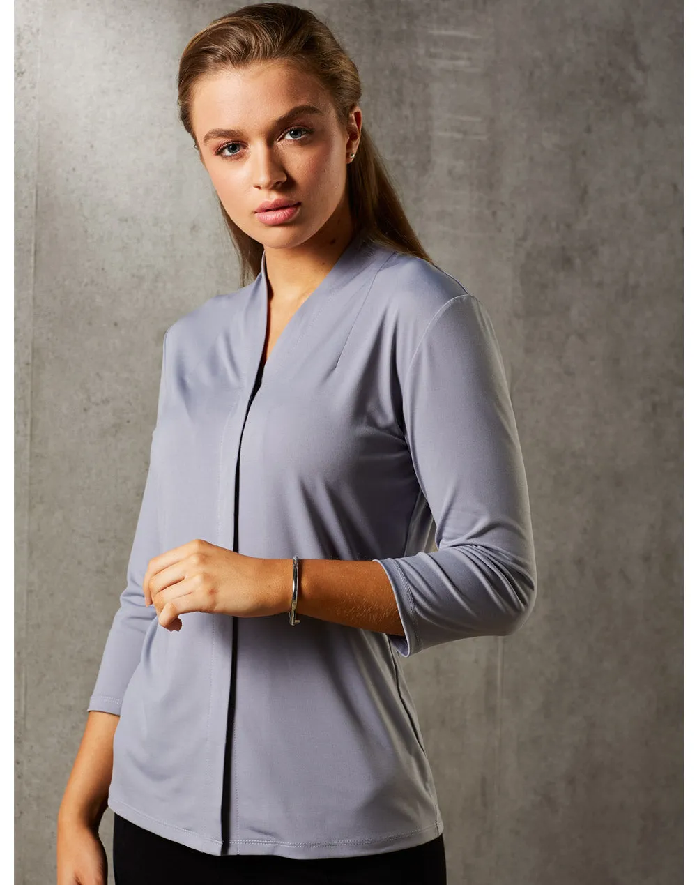 Ladies Isabel Stretch 3/4 Sleeve Knit Top - M8830