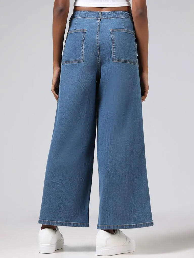 LOV Mid Blue Wide Leg - Fit Mid - Rise Jeans