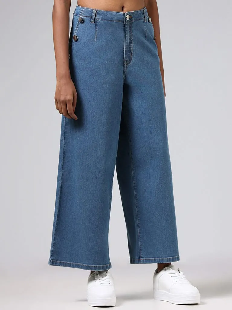 LOV Mid Blue Wide Leg - Fit Mid - Rise Jeans