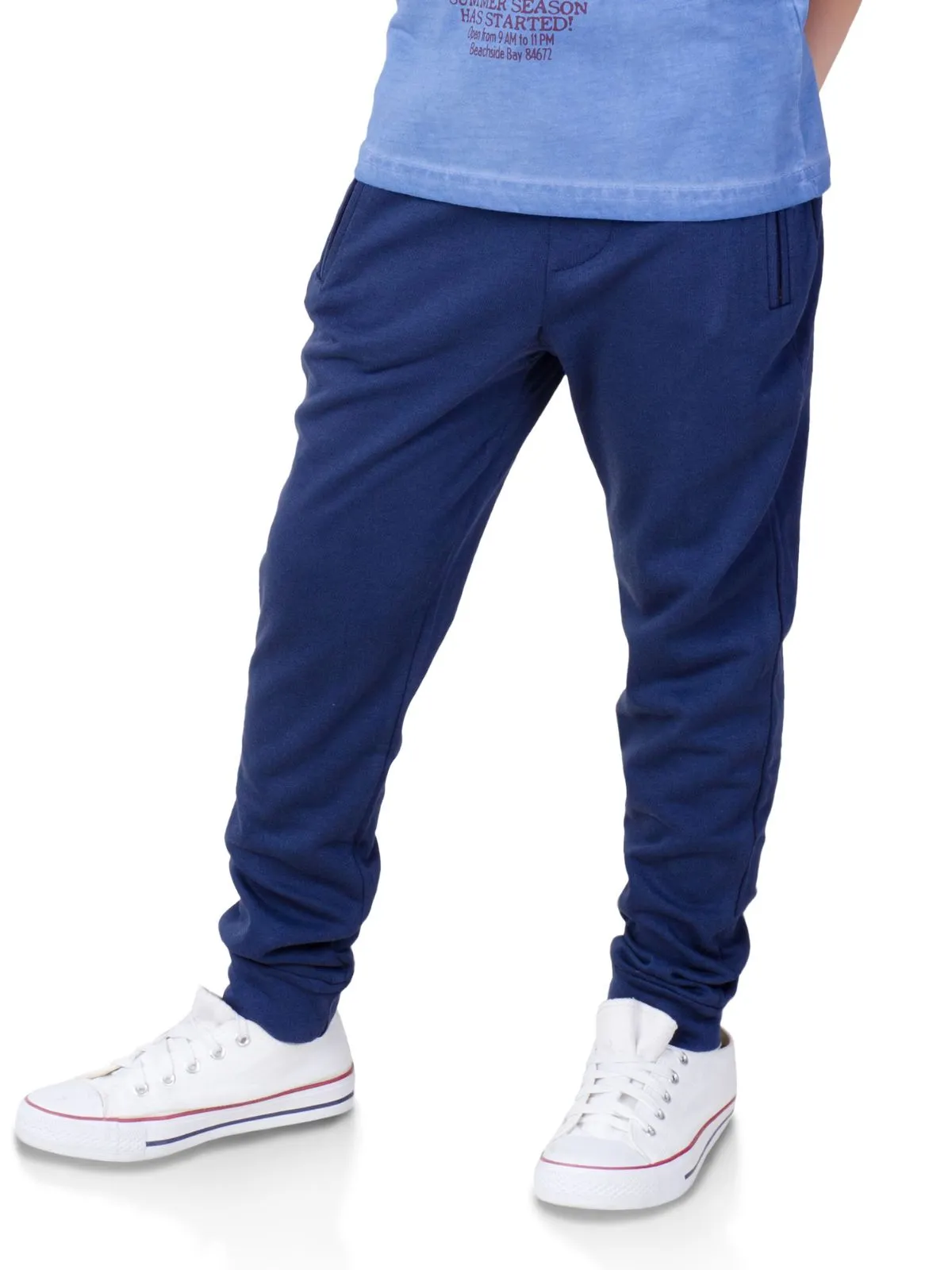 Navy Stylish Jogger Pants by Kids Couture