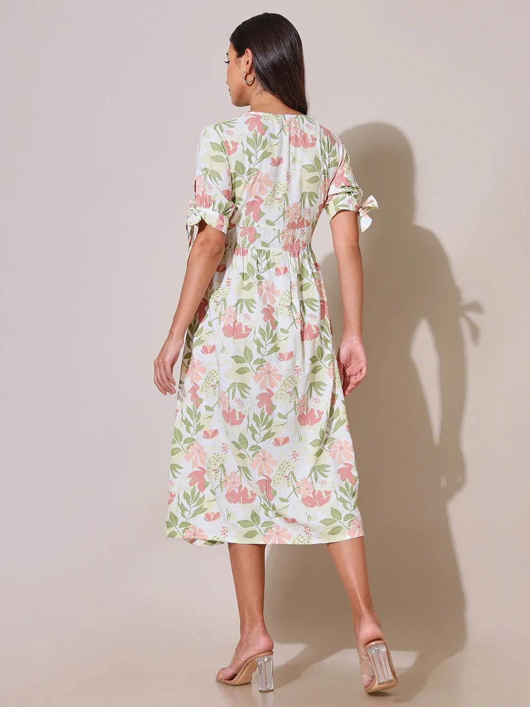 Paint With Love Floral Printed Fit & Flare Dress