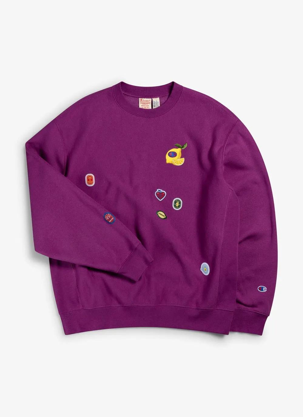 Perci-Post Stamps Sweatshirt | Champion and Percival | Magenta