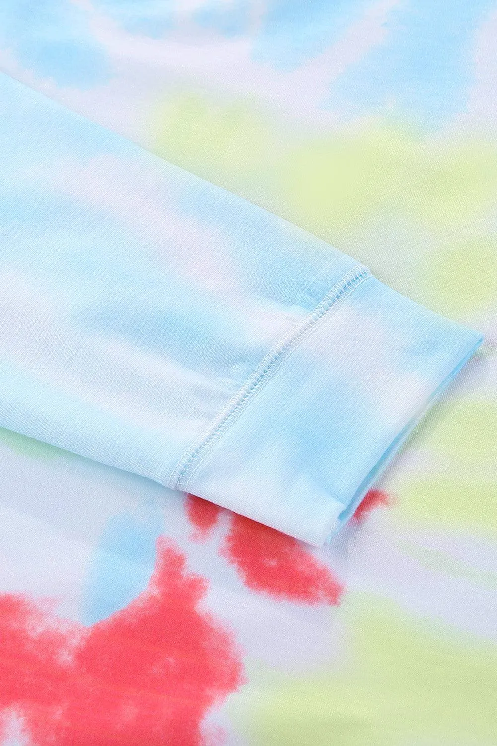 Pink Blue Ombre Tie Dye Loose Leisure Sweatshirt