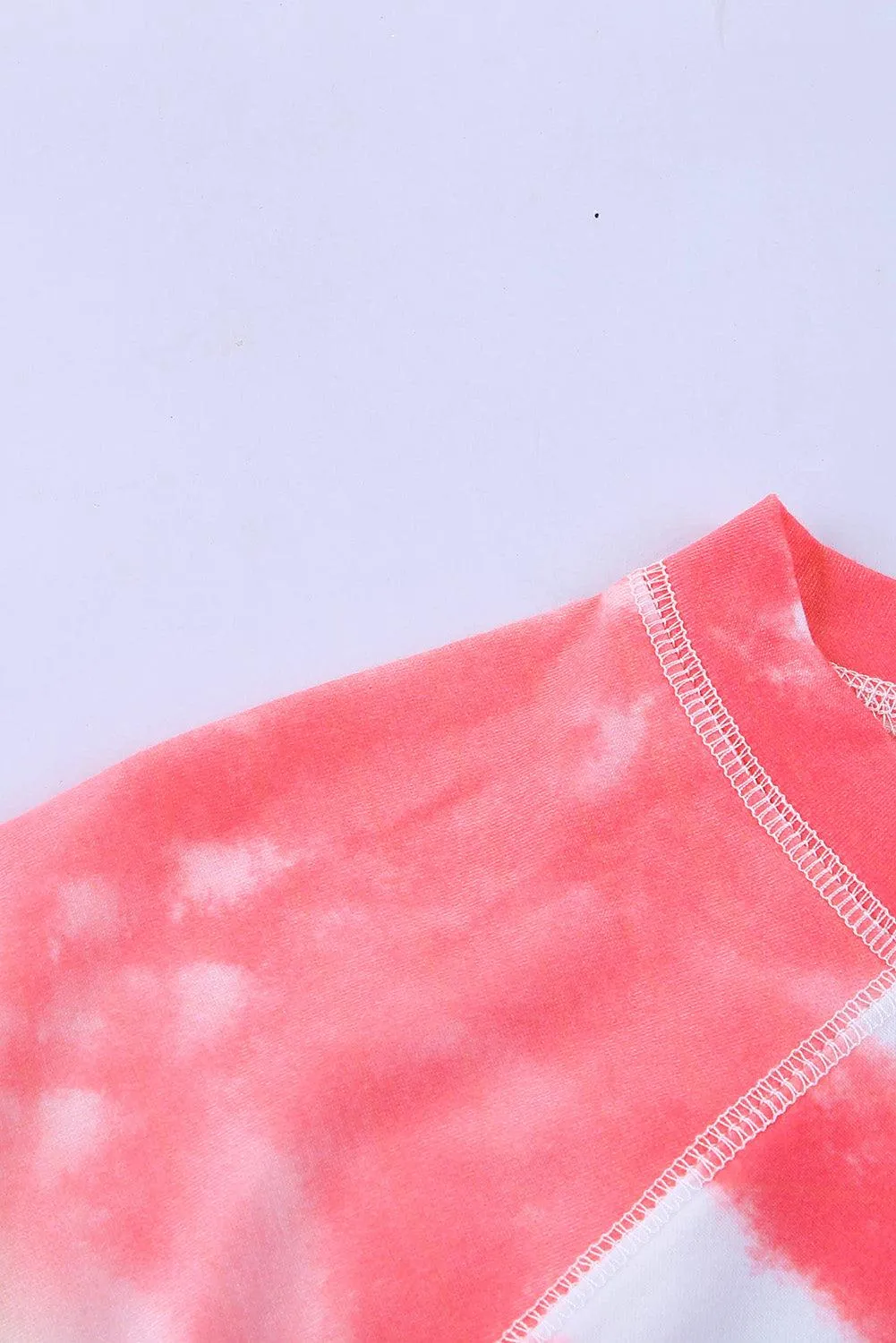 Pink Blue Ombre Tie Dye Loose Leisure Sweatshirt