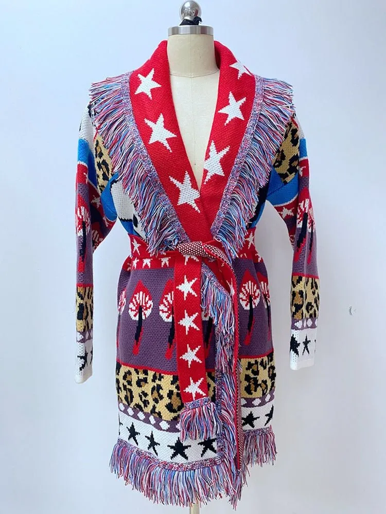 Pre Order:  Trippy Art Tassel Knit Jacket