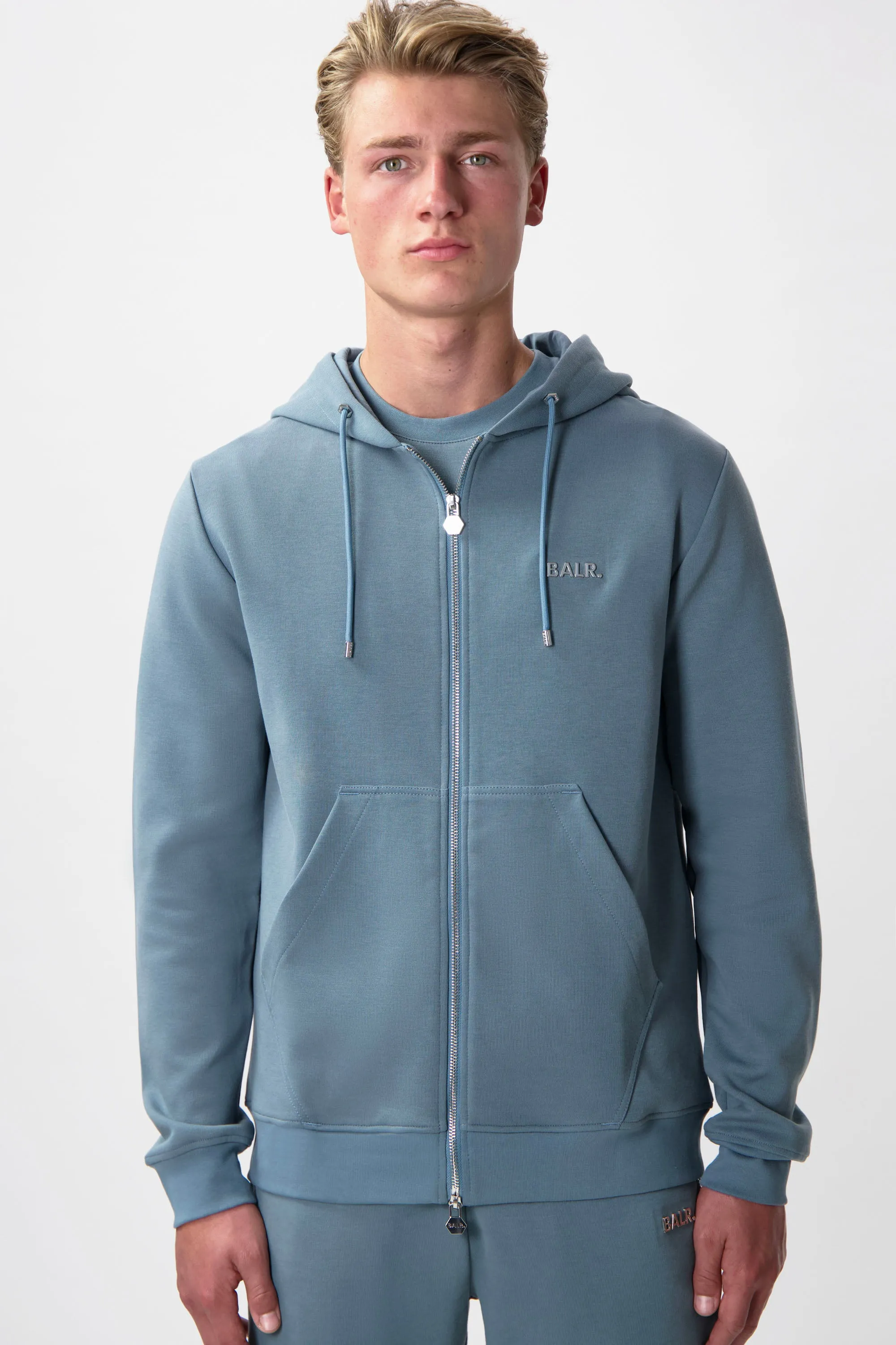 Q-Series Regular Fit Zip Through Hoodie Goblin Blue