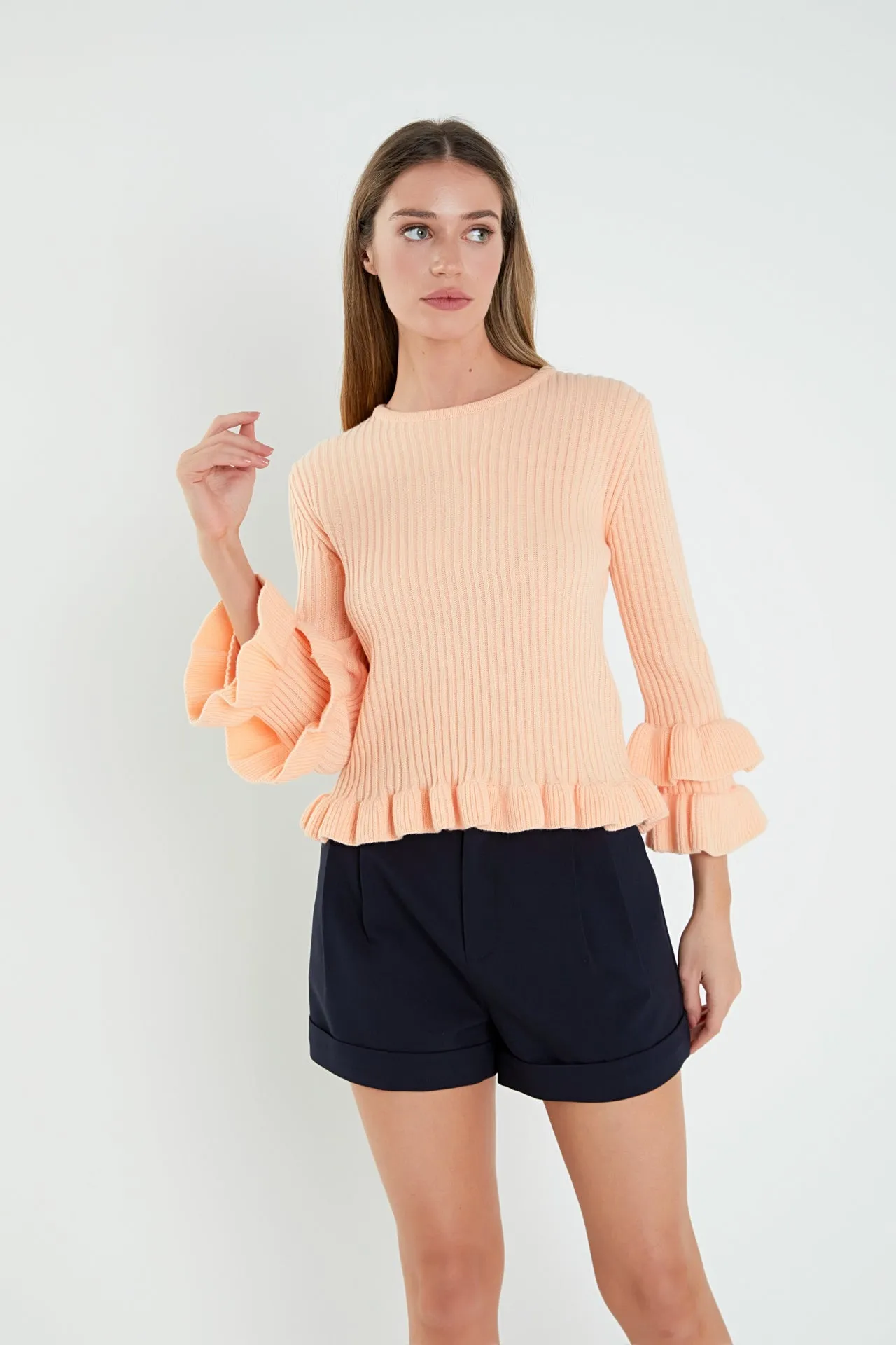 Ruffle Detail Sweater