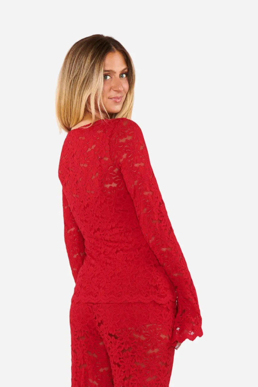 Show Me Your Mumu Bowie Top Radiant Red