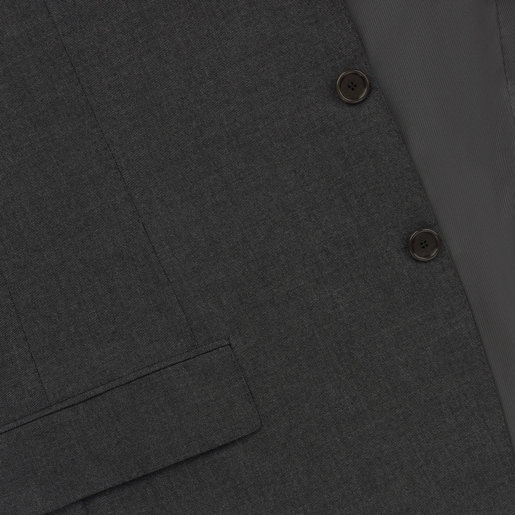 Single-Breasted Classic Wool Suit in Dark Grey