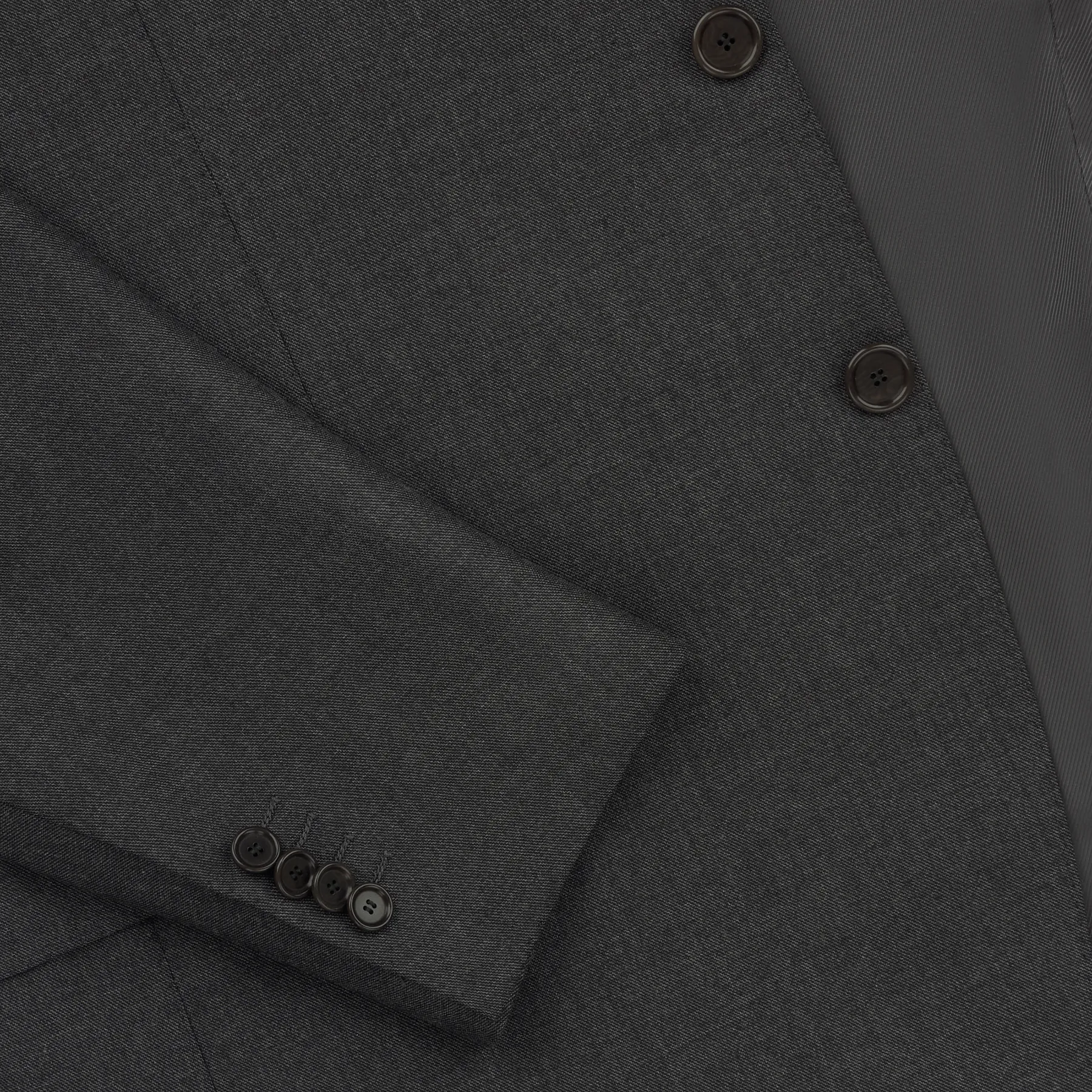 Single-Breasted Classic Wool Suit in Dark Grey